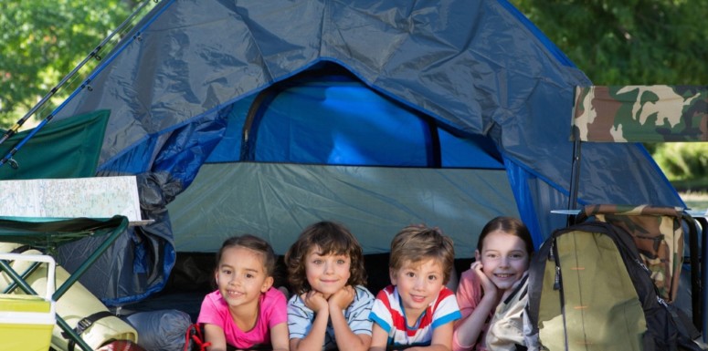 children camping