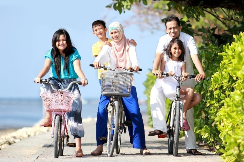 Family Riding Bikes